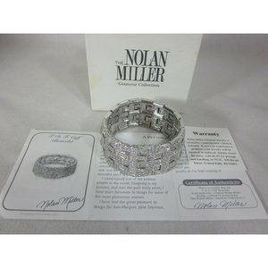 Nolan Miller T D F Cuff Bracelet Silver Tone Wide